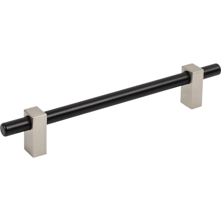 Jeffrey Alexander 160 Mm Center-To-Center Matte Black W/ Satin Nickel Larkin Cabinet Bar Pull 478-160MBSN